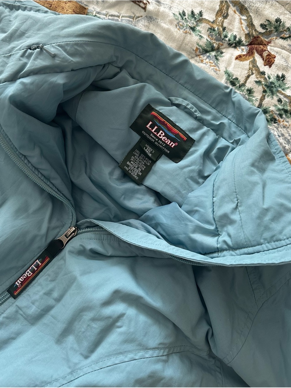 L.L. Bean Light Blue Women's Lightweight Zip Jacket - Picture 4 of 14
